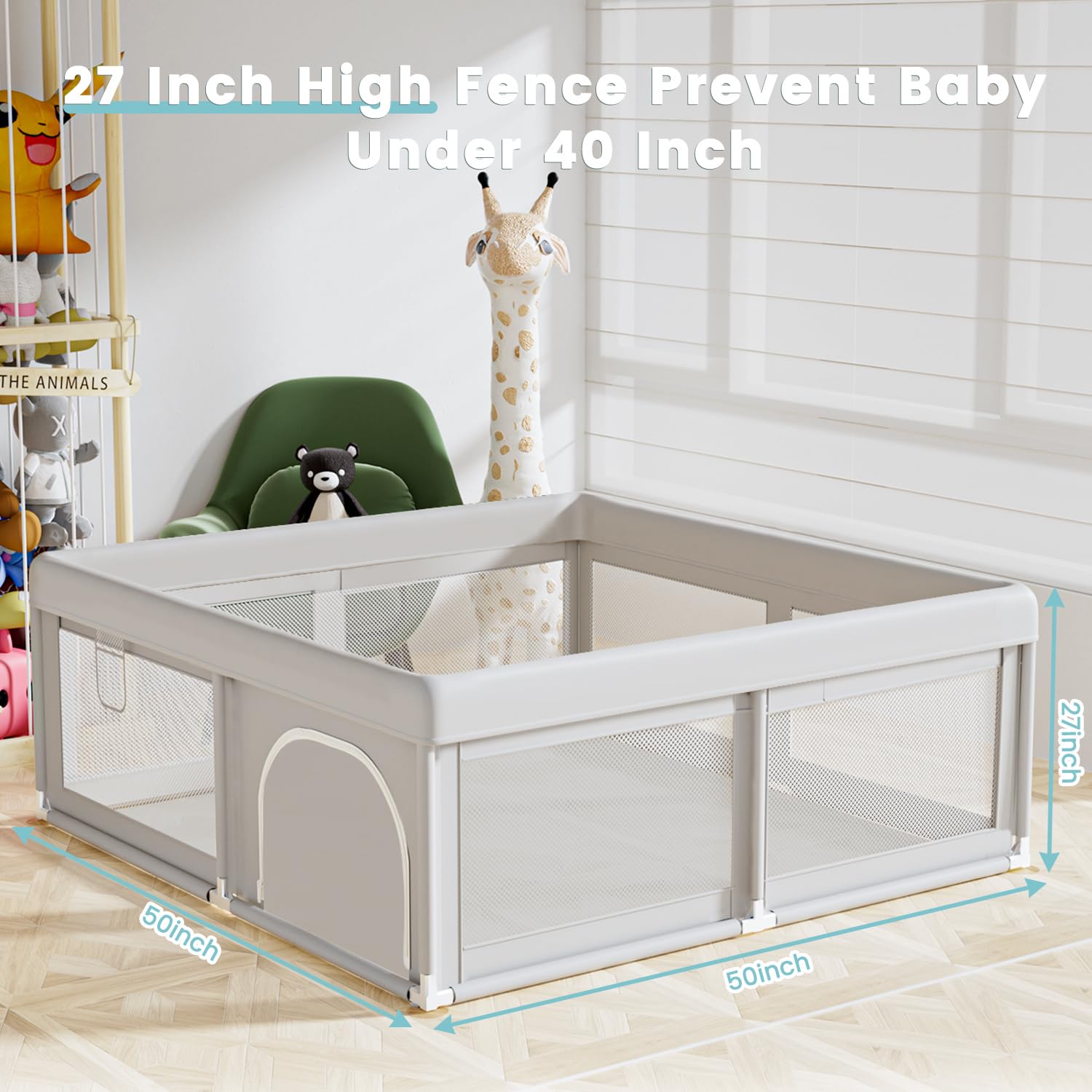 Hiaksedt Baby Playpen easy-assembly for single caregiver