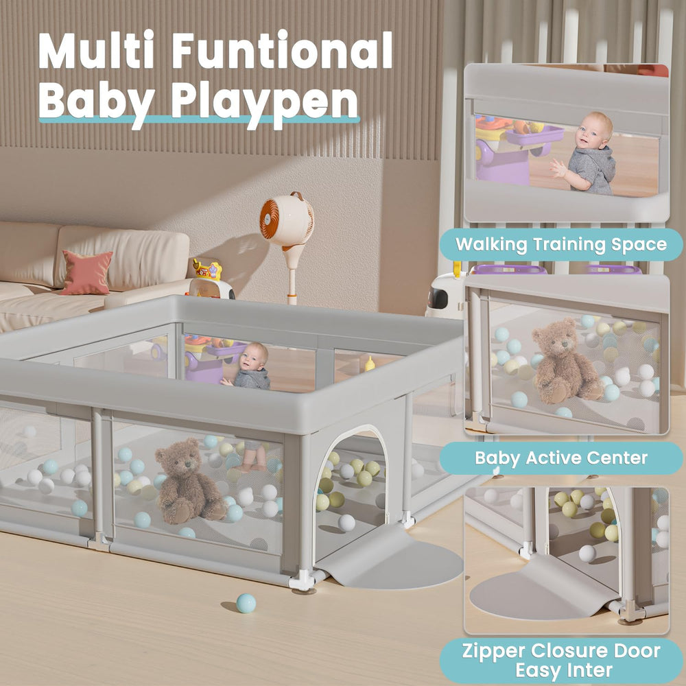 Hiaksedt Baby Playpen four suction cups for stable setup