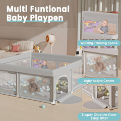 Hiaksedt Baby Playpen four suction cups for stable setup