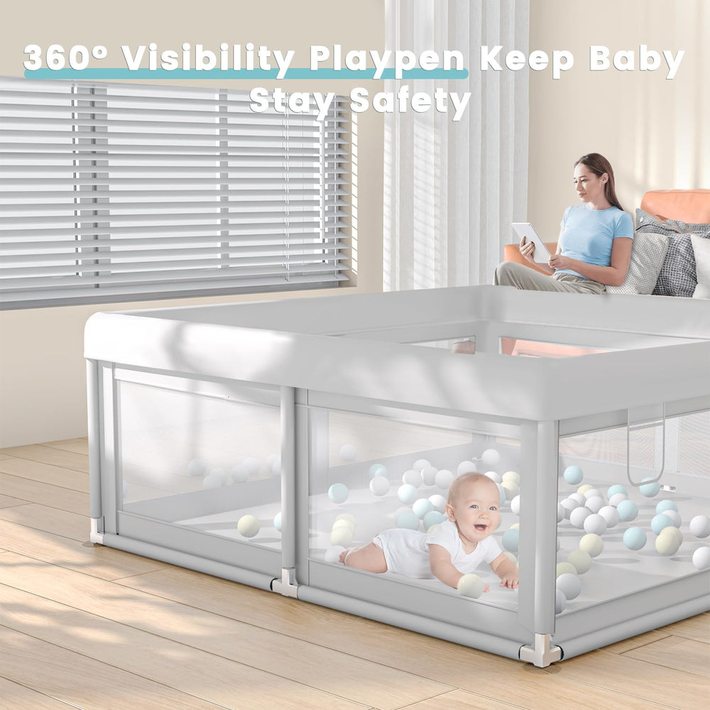 Hiaksedt Baby Playpen outer zipper design prevents escapes