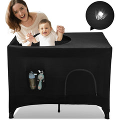 Hiaksedt Pack N Play blackout cover with breathable-mesh promotes cool, comfortable naps.
