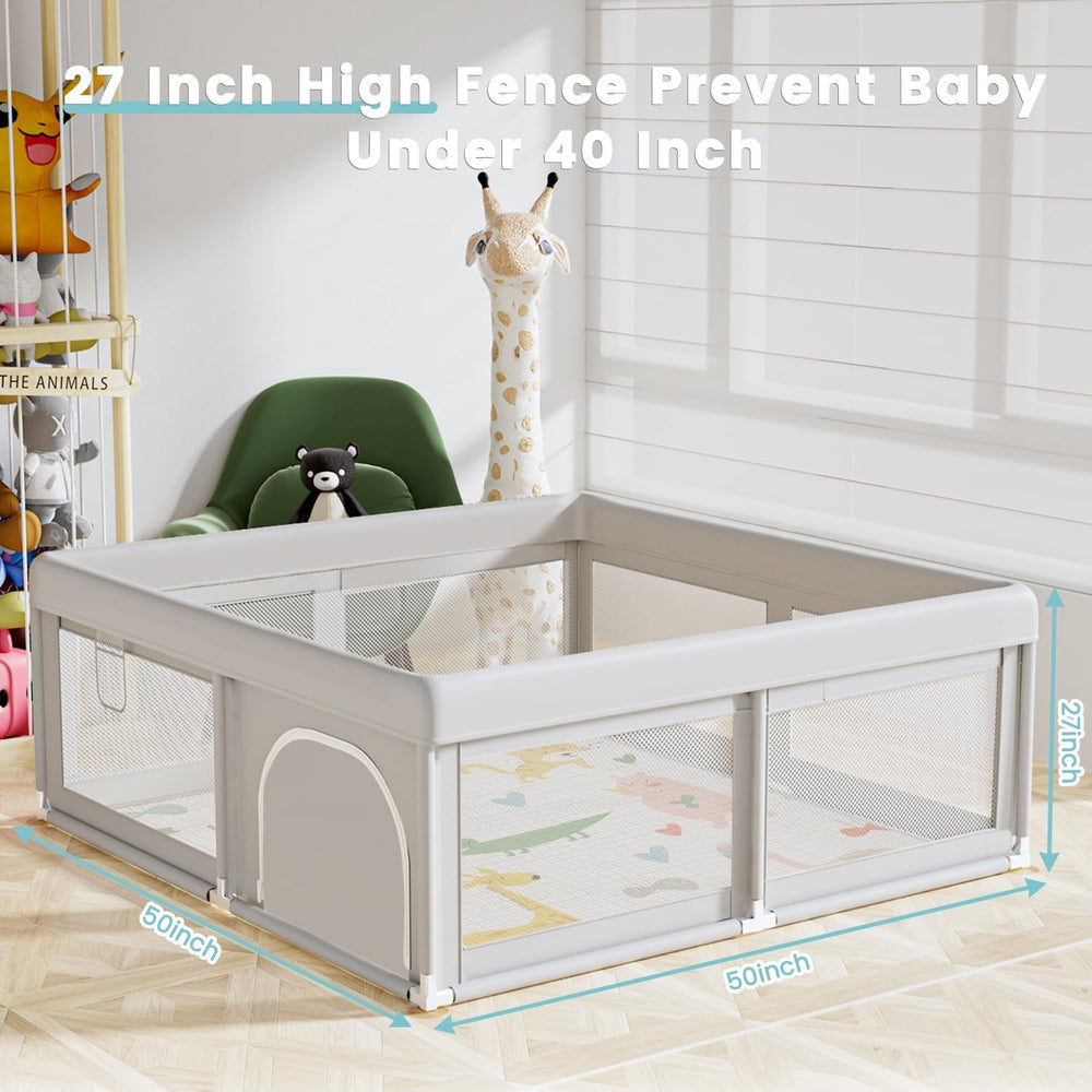 Hiaksedt playpen in use in a room with caregiver nearby for safe play