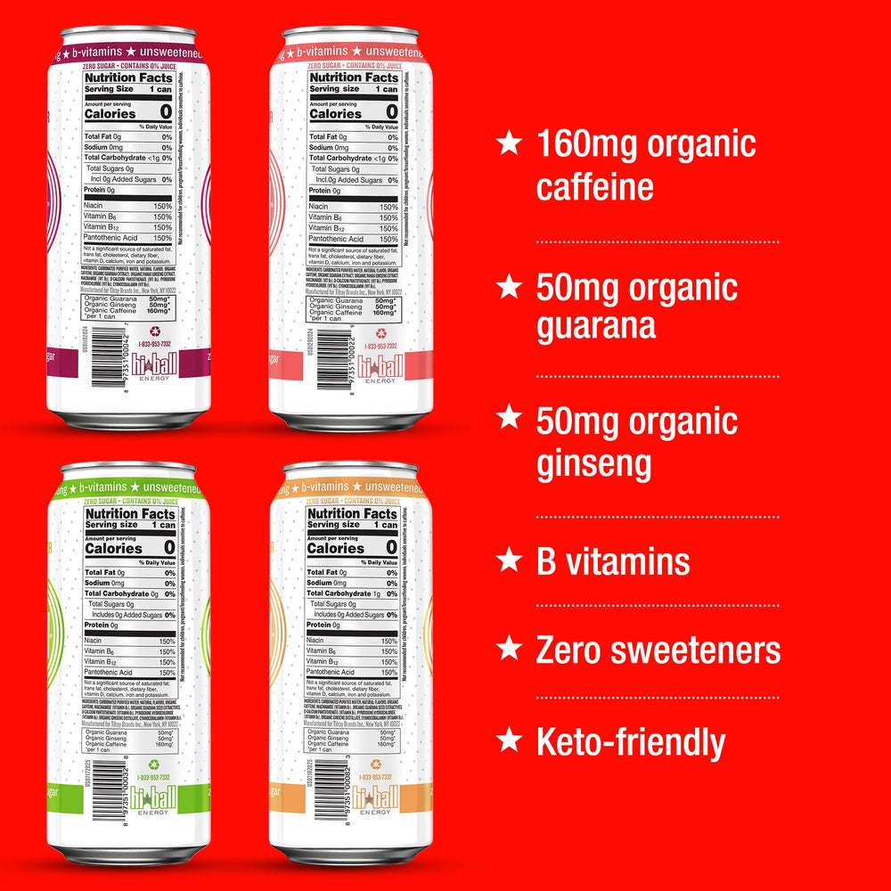 Hiball Energy Grapefruit flavor can highlighting bold taste and caffeine boost