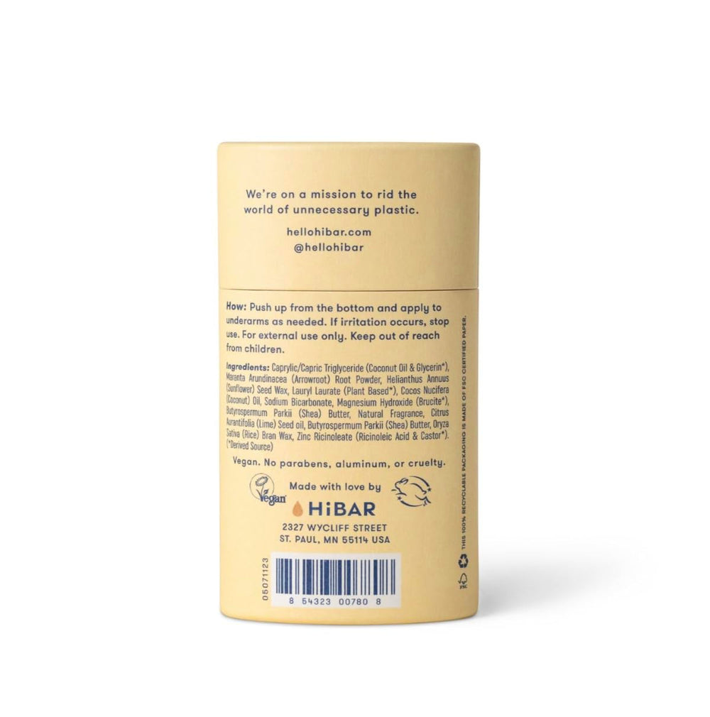 HIBAR Coconut & Vanilla deodorant in use, smooth glide with natural ingredients