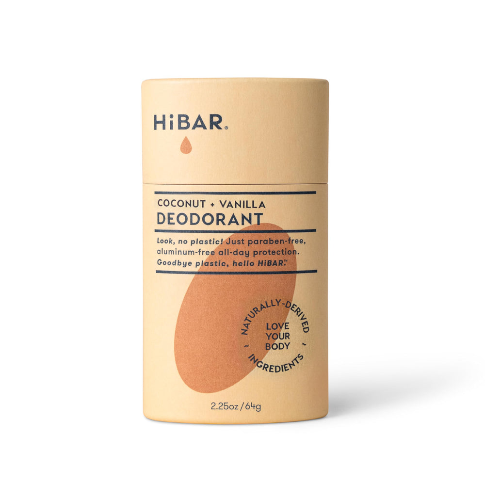 HIBAR coconut & vanilla plastic-free deodorant tube for all-day fresh protection