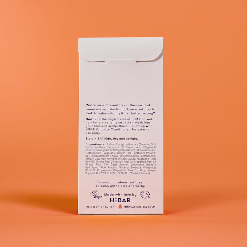 HIBAR Volumize solid bar reduces plastic waste with eco packaging