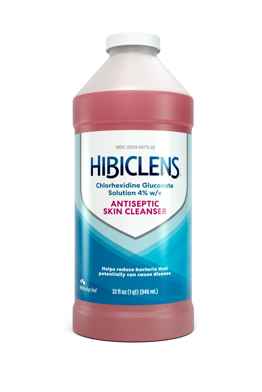 Hibiclens 32oz bottle with label ready for skin cleansing and infection control