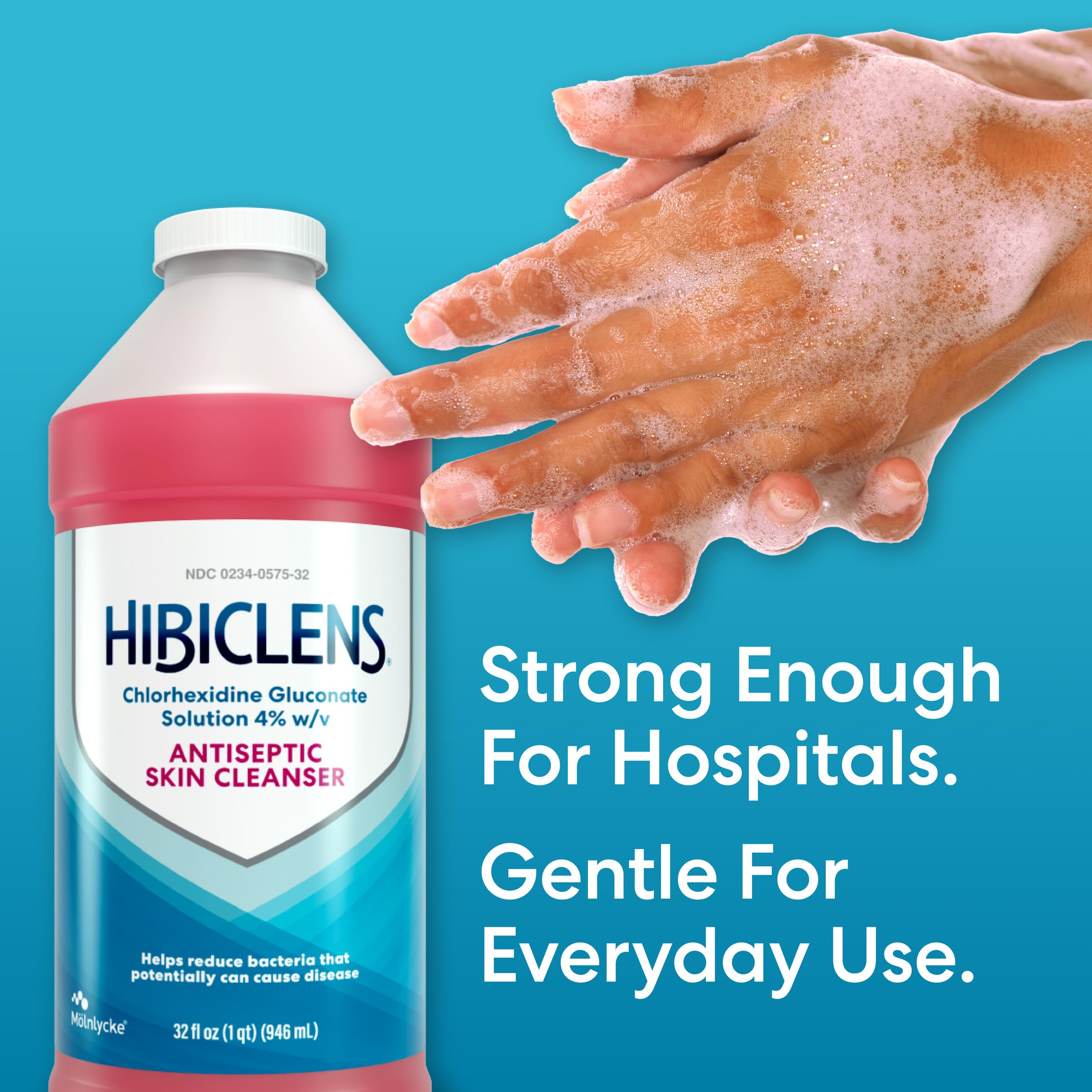 Hibiclens hand-lather action demonstrates rich foam for germ protection