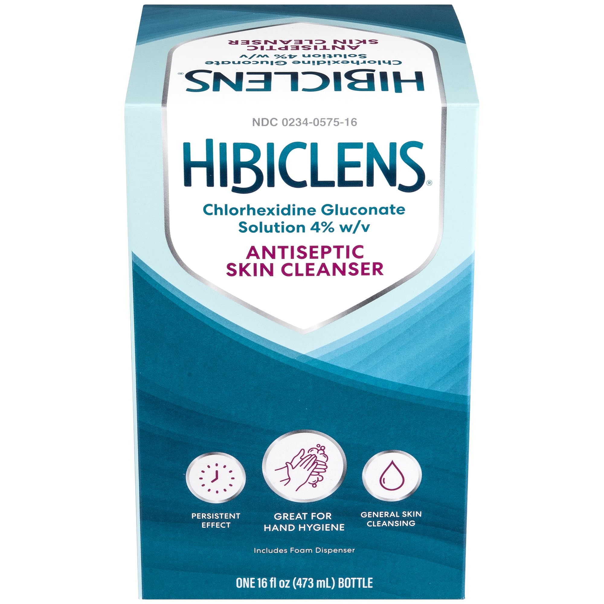Hands applying Hibiclens foam for pre-procedure skin cleansing.