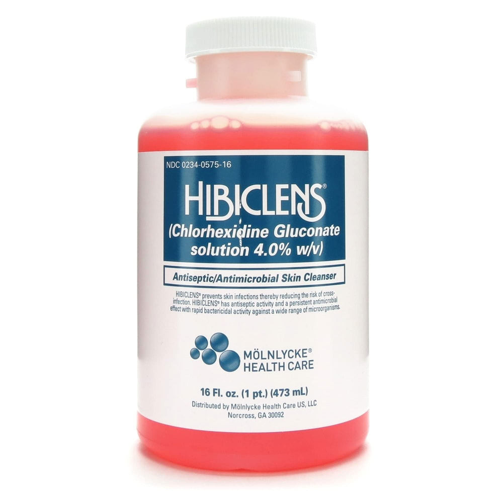 Hibiclens surgical scrub bottle designed for pre-op skin preparation workflows.