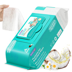 HICC PET wipes on dog face for gentle cleansing and odor control.