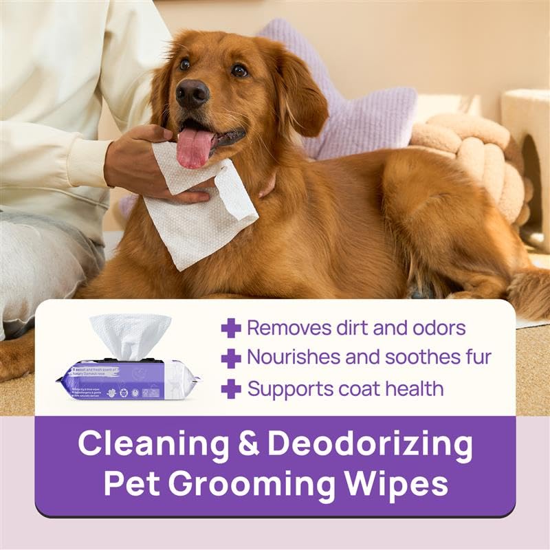 HICC PET Wipes with natural formula for effective odor elimination on fur.