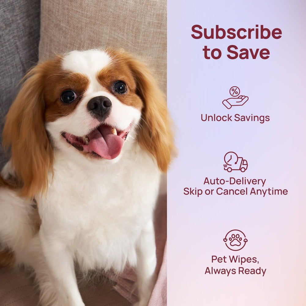 Unscented wipes suitable for daily grooming on dogs and cats.