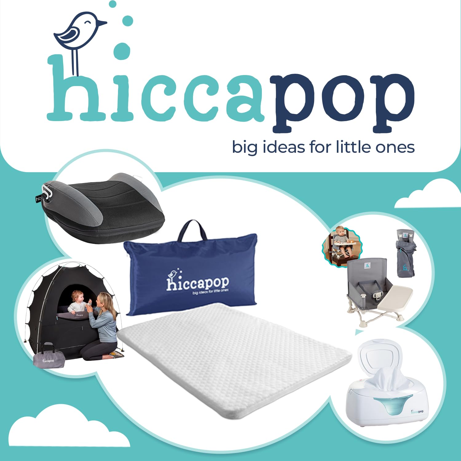Hiccapop Playard Mattress Pad hypoallergenic cover supports gentle play surfaces.