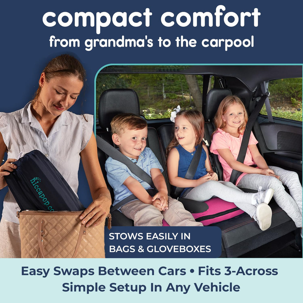 Belt-positioning clips help keep the lap belt properly placed