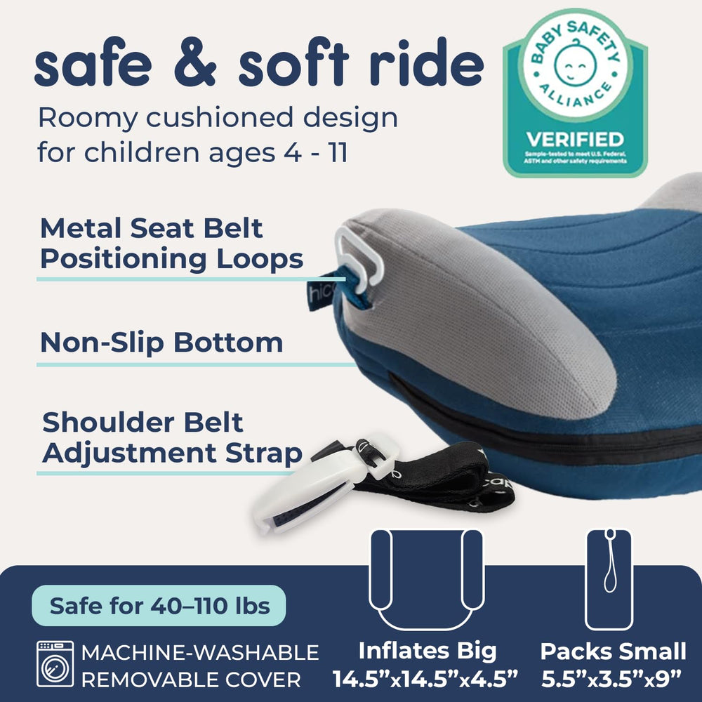Non-skid base keeps UberBoost steady on car seats