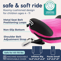 Sturdy non-skid base keeps the booster stable on car seats