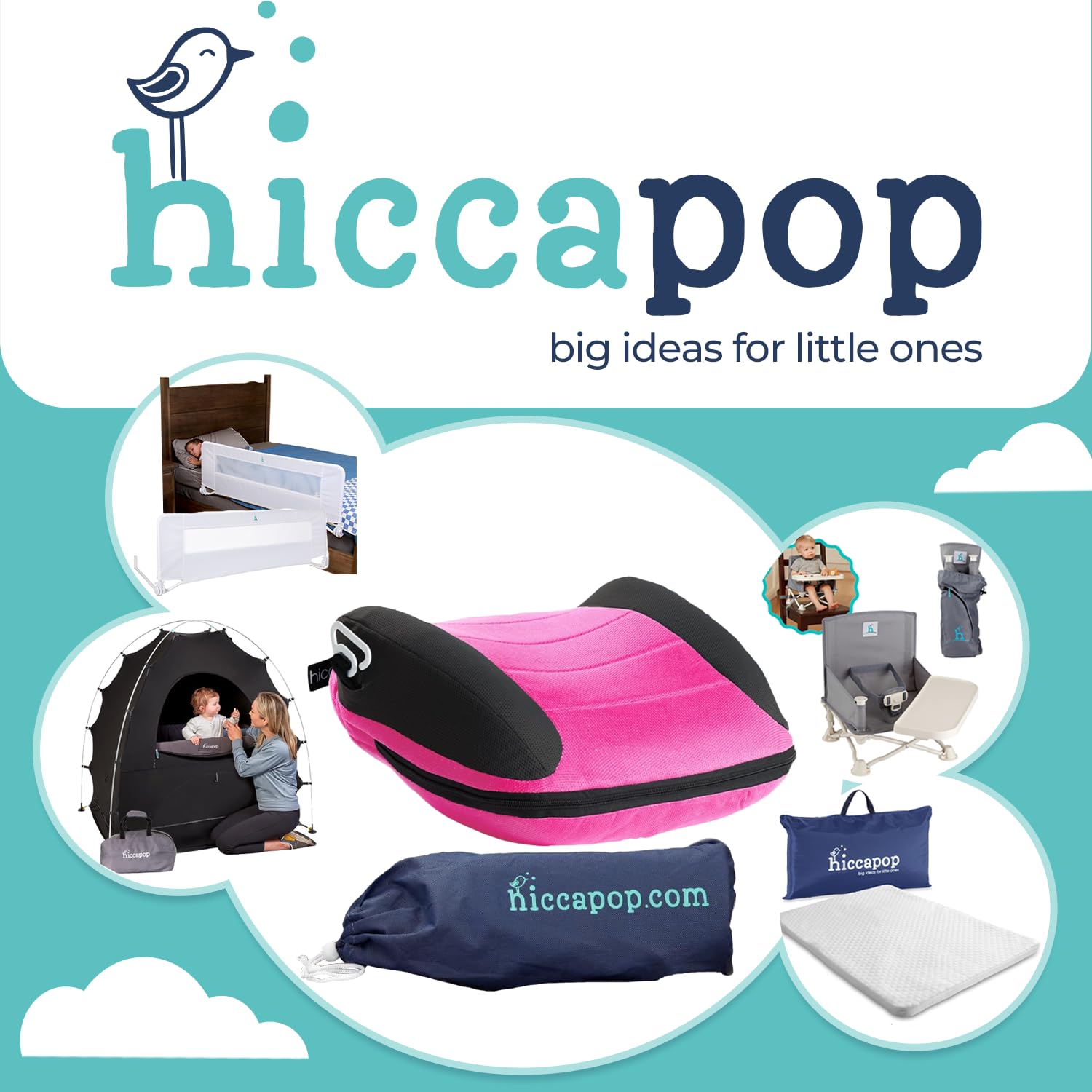 Compact, portable booster that fits in luggage or a backpack