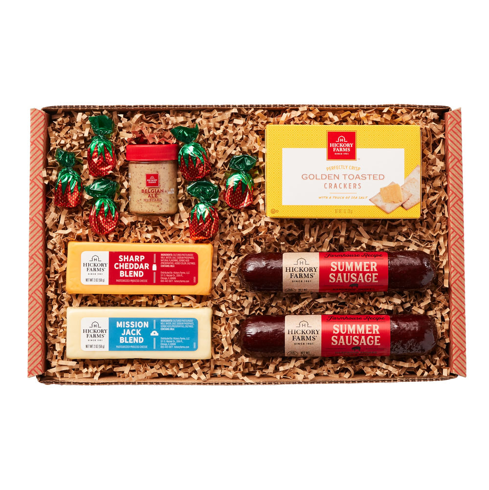 Hickory Farms Farmhouse Meat and Cheese Sausage Pack ideal for quick entertaining.