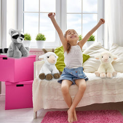 Hideekoog plush lamb with detailed ears and limbs for playful poses