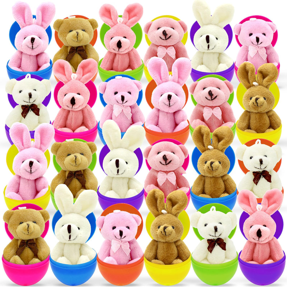 Hidreas plush bunny inside an Easter egg, soft texture for gentle toddler play.
