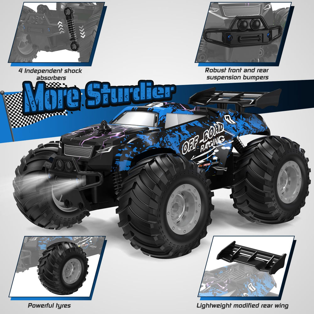 Hielse RC car independent suspension enables smoother landings