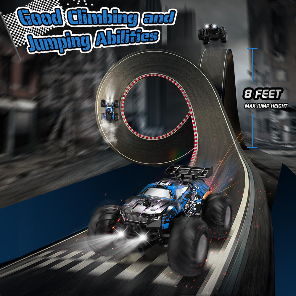 Hielse RC car wide tread tires provide strong grip