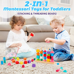 Lace strings with wooden stick from Hieoby enable easy threading and fine motor work.