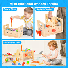 Hieoby wooden saw enables pretend construction and creativity.