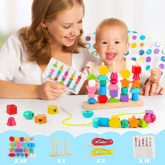 Wooden stand for bead sequencing by Hieoby supports clear patterning and stable stacking.