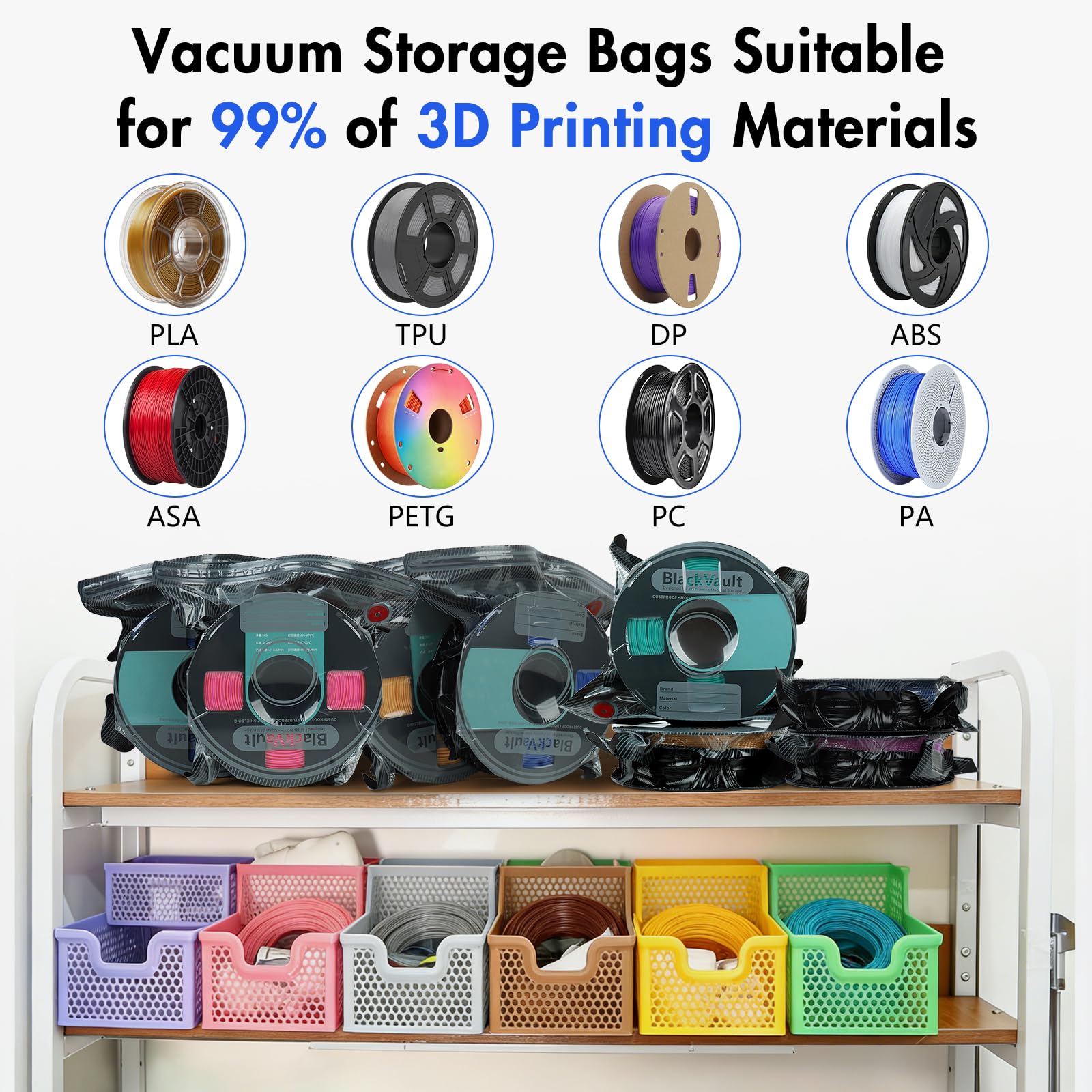 Hifree large 32-34 cm bag size visual for ample filament capacity.