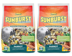 Higgins Sunburst Gourmet Blend parrot food 3 lb bag for balanced nutrition.