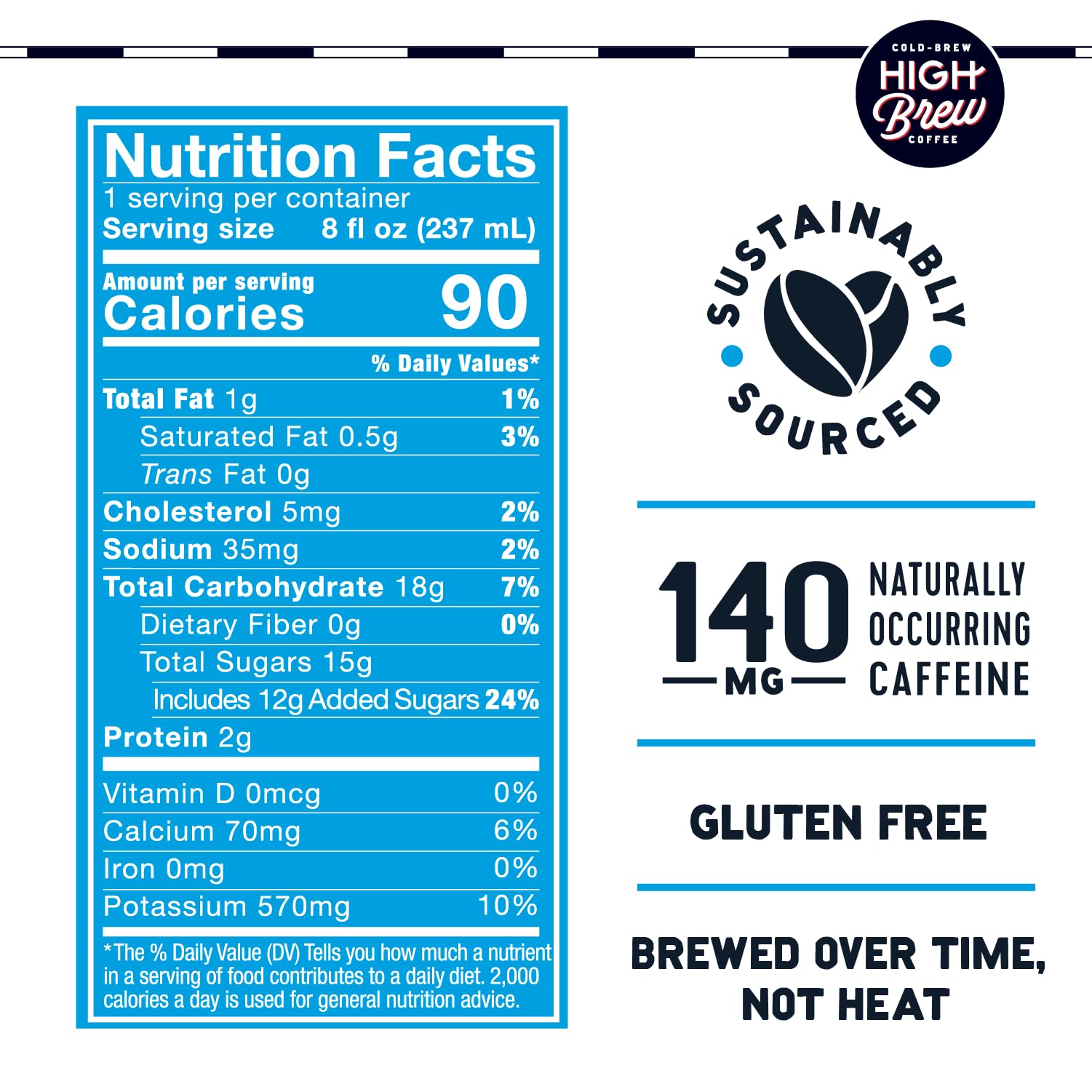 High Brew Mexican Vanilla can side view highlighting convenient ready-to-drink format.