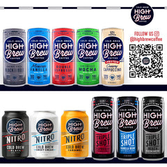 High Brew glass with ice shows ready-to-drink caffeine boost