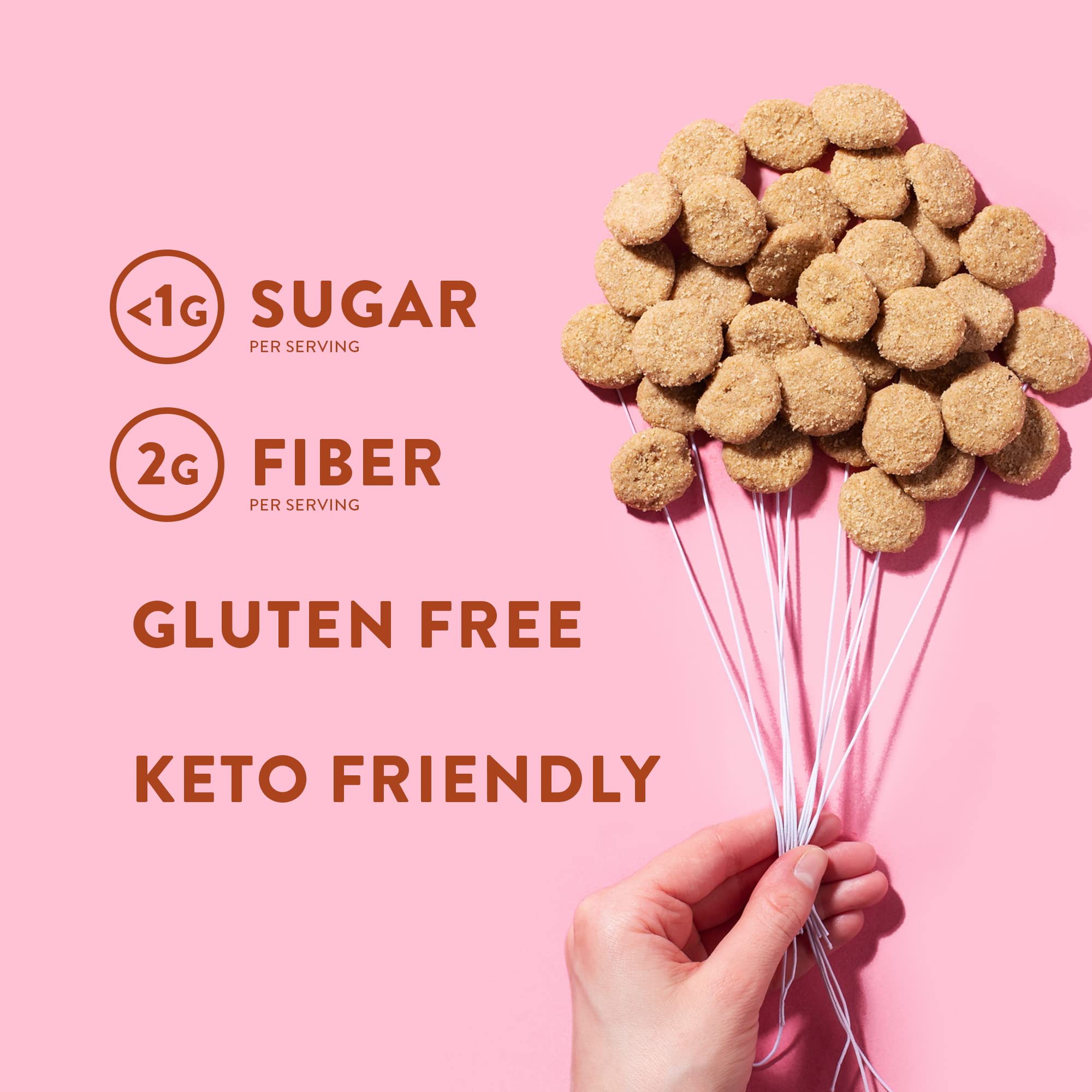 HighKey Sugar Free Cookies almond flour close-up, grain-free and gluten-free ingredients.