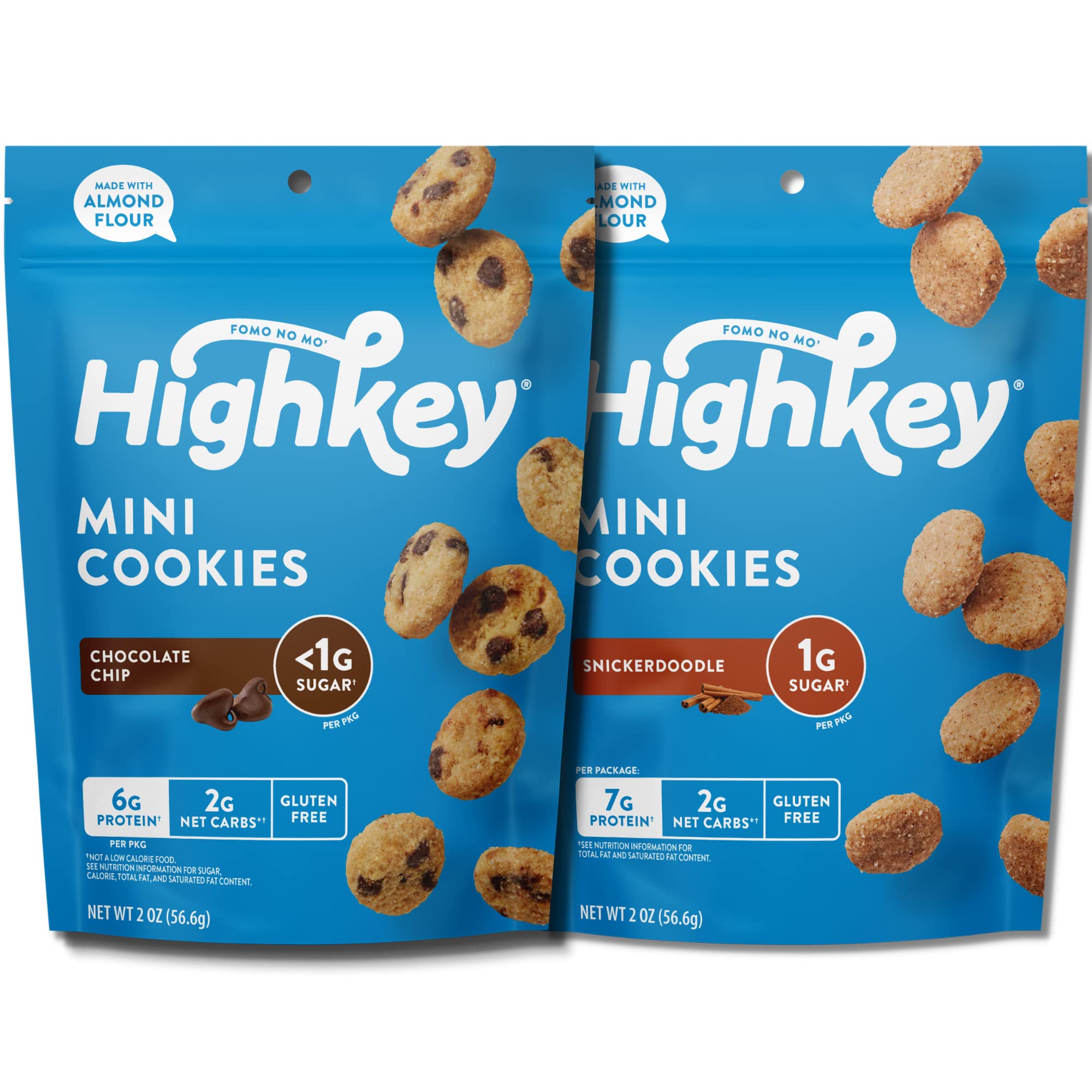 HighKey Sugar Free Cookies Variety 2-Pack on a clean surface, keto-friendly treat.