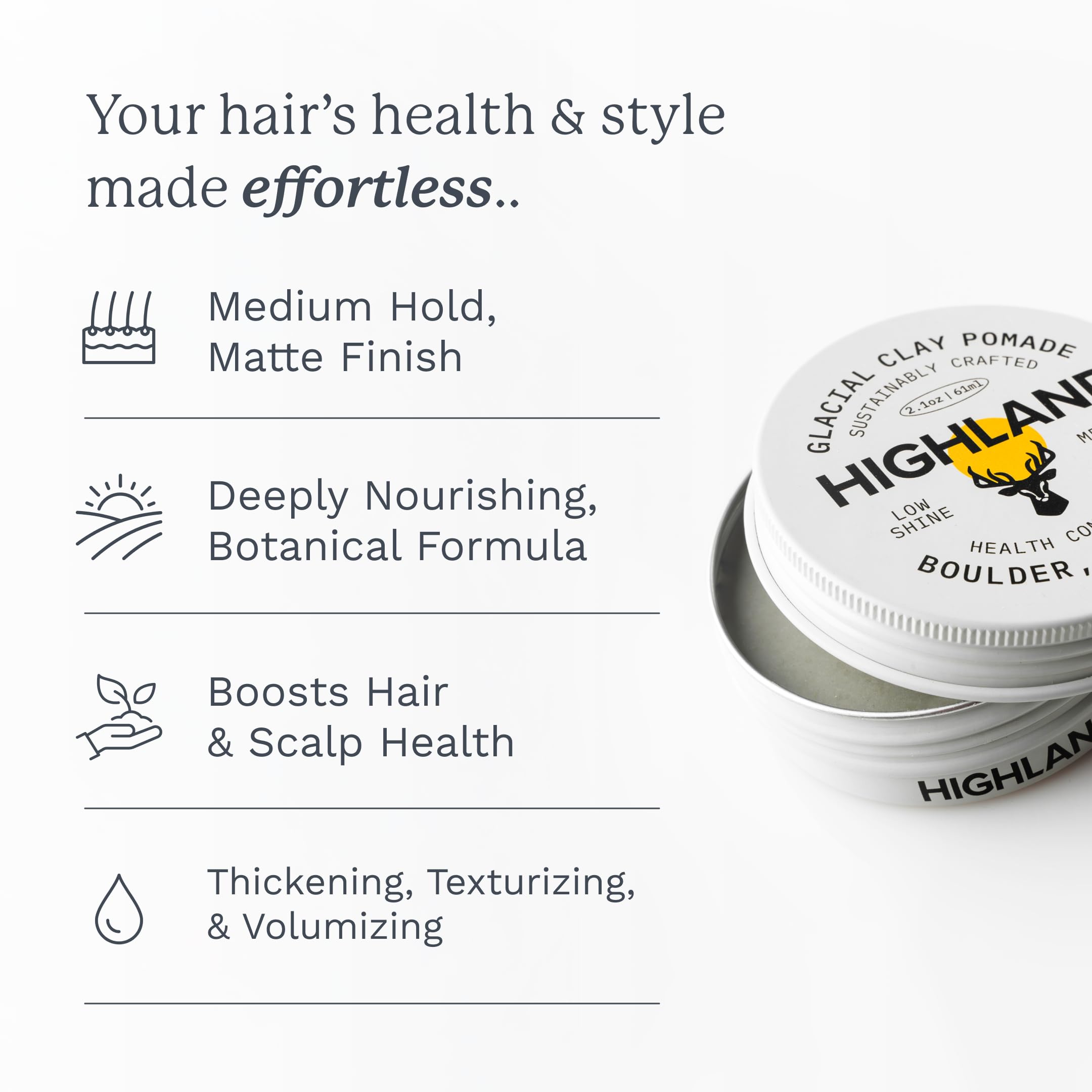 Highland Glacial Pomade texture during application for easy styling and control