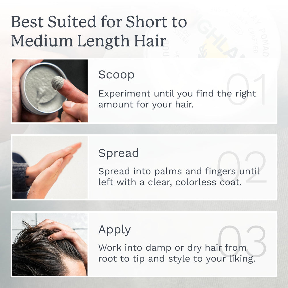 Highland Glacial pomade used by a woman for versatile styling options