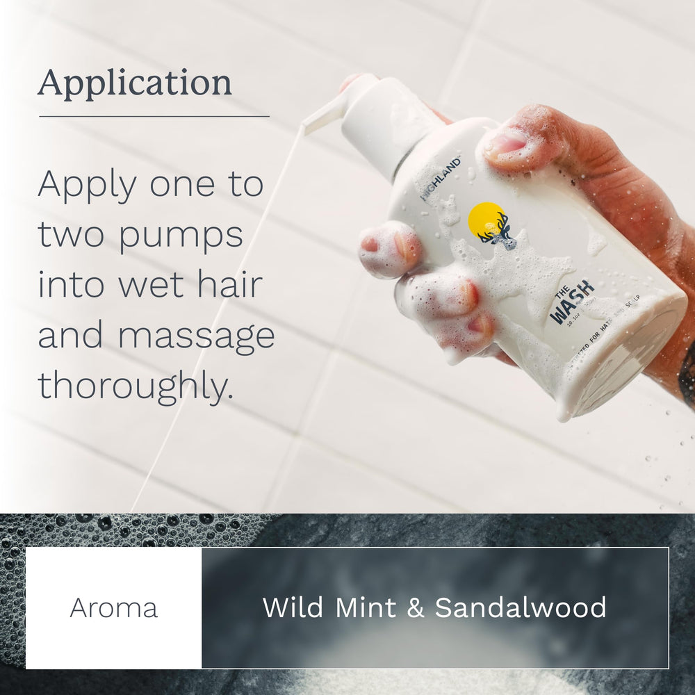 Aromas of wild mint and sandalwood in the shower scene