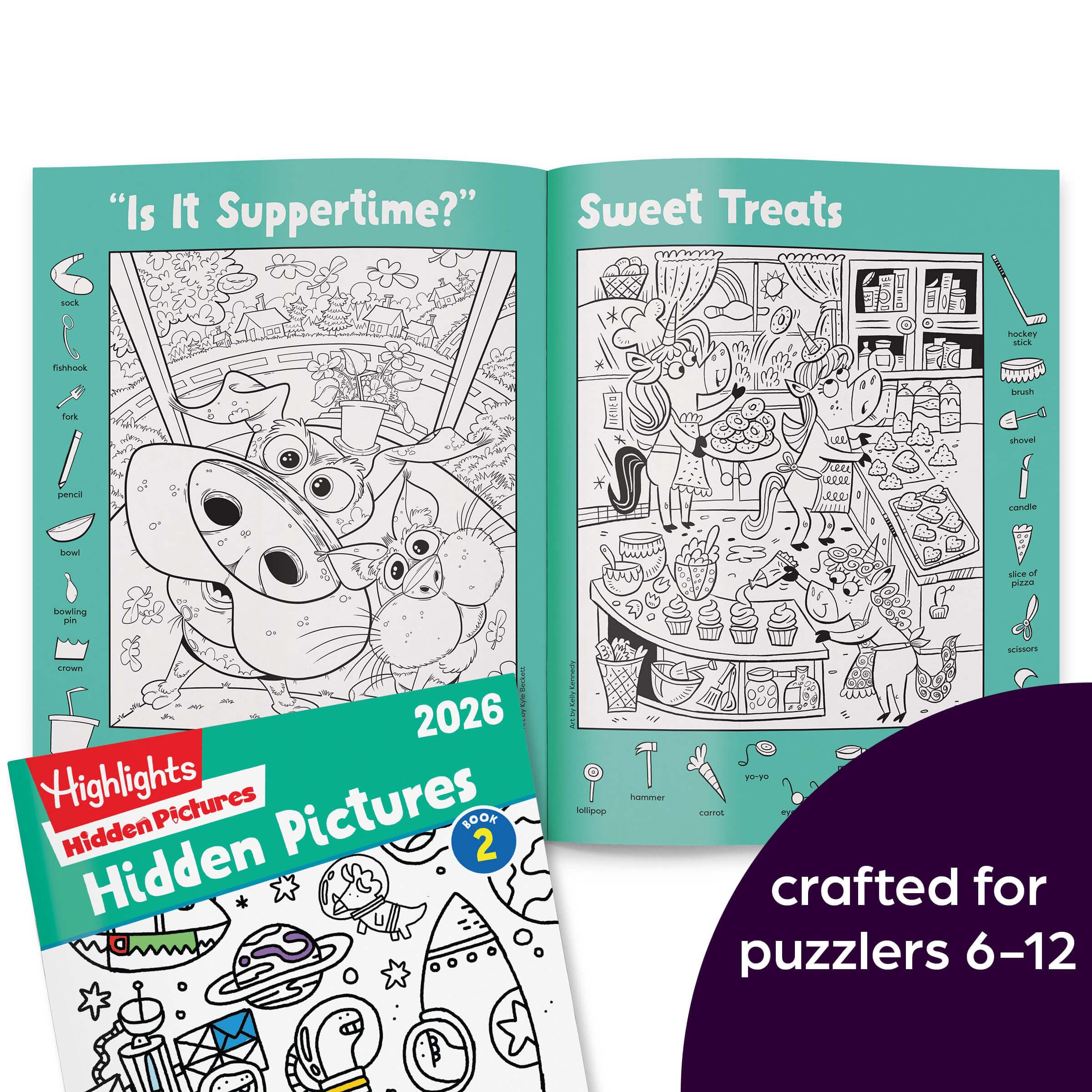 Highlights Hidden Pictures hidden-object scene illustration helps improve focus and detail