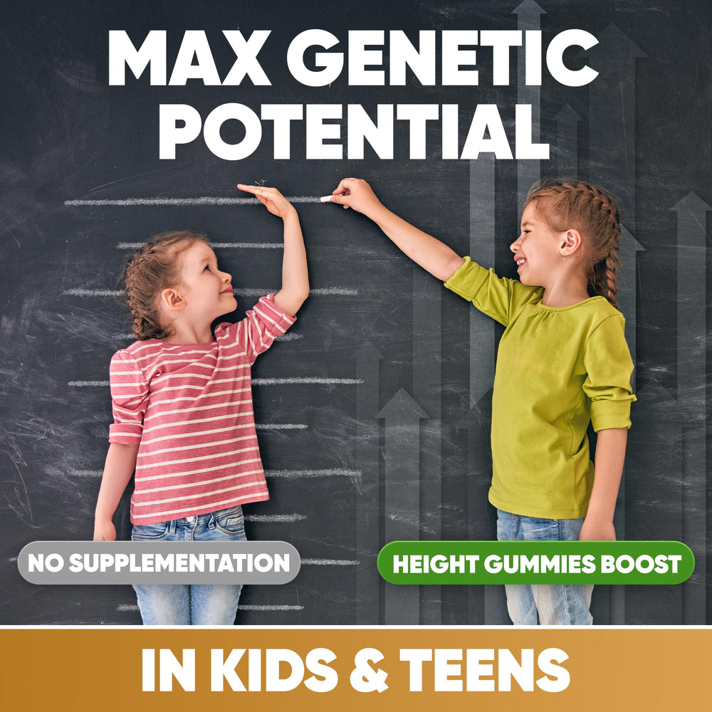 HighSpot Height Growth Gummies nutrition panel featuring calcium and vitamin blends.