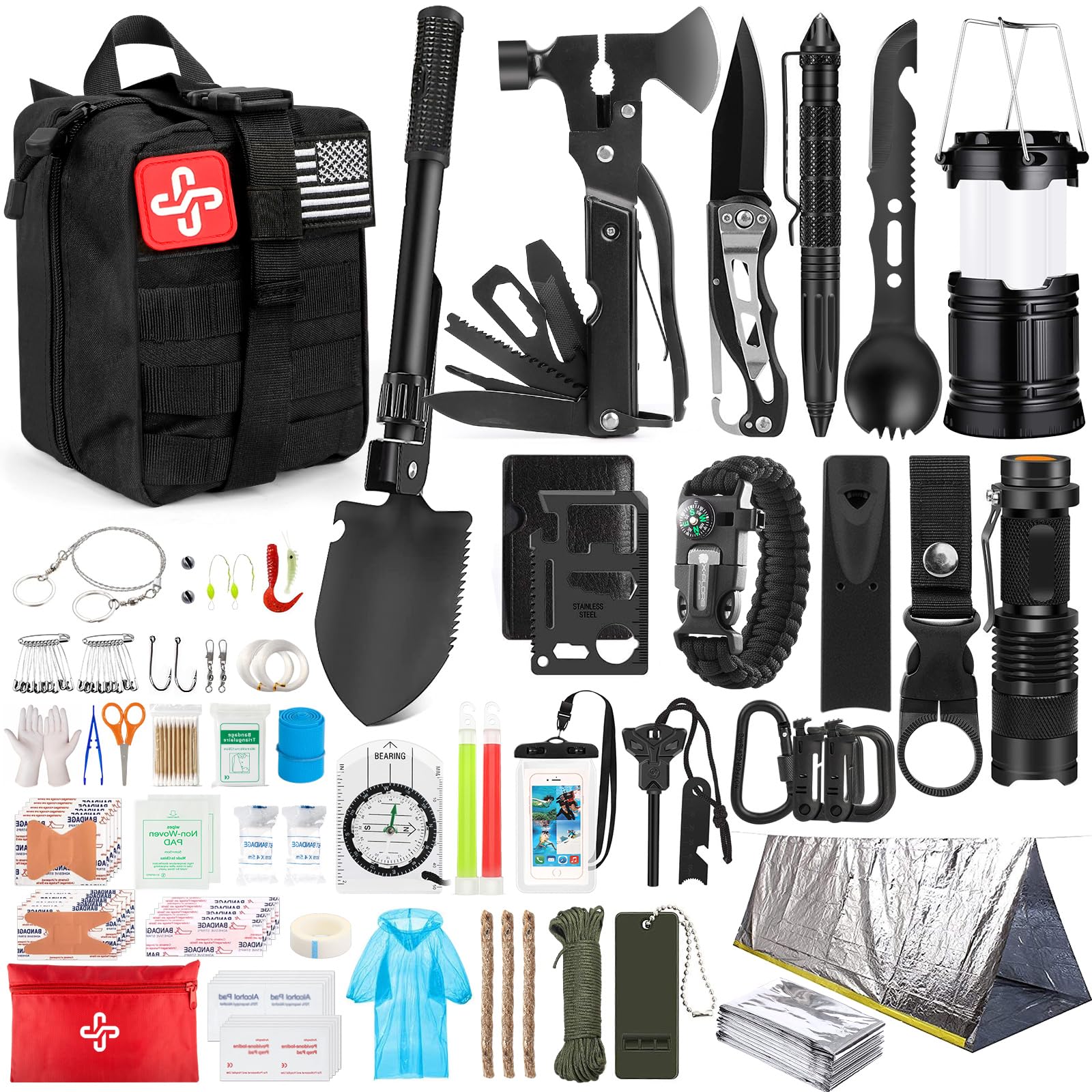 HIHEGD Survival Kit bag ready for outdoor readiness.