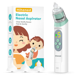 Hihened Electric Nasal Aspirator for Baby with silicone tips for gentle cleansing
