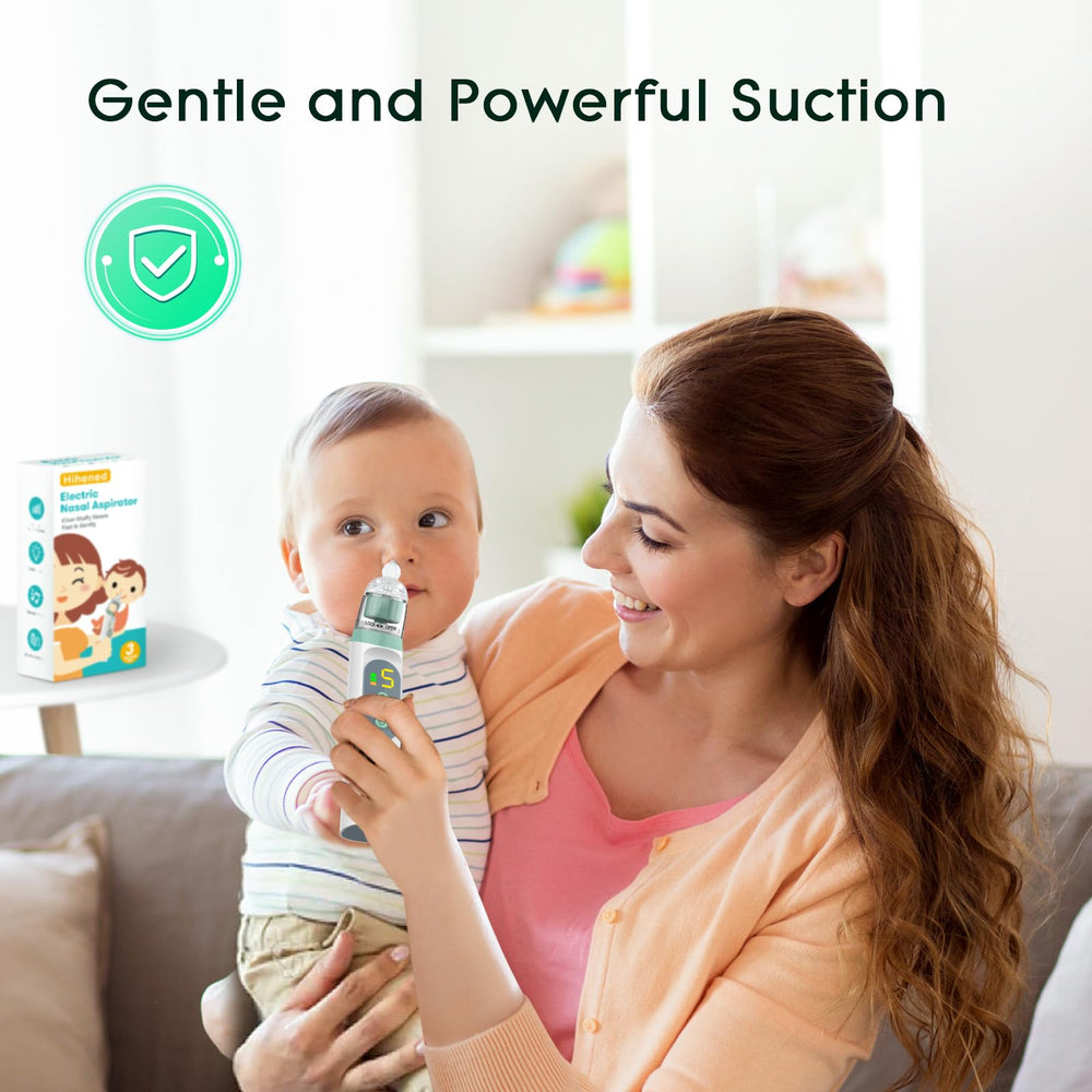 Hihened nasal aspirator with three silicone tips for varied ages
