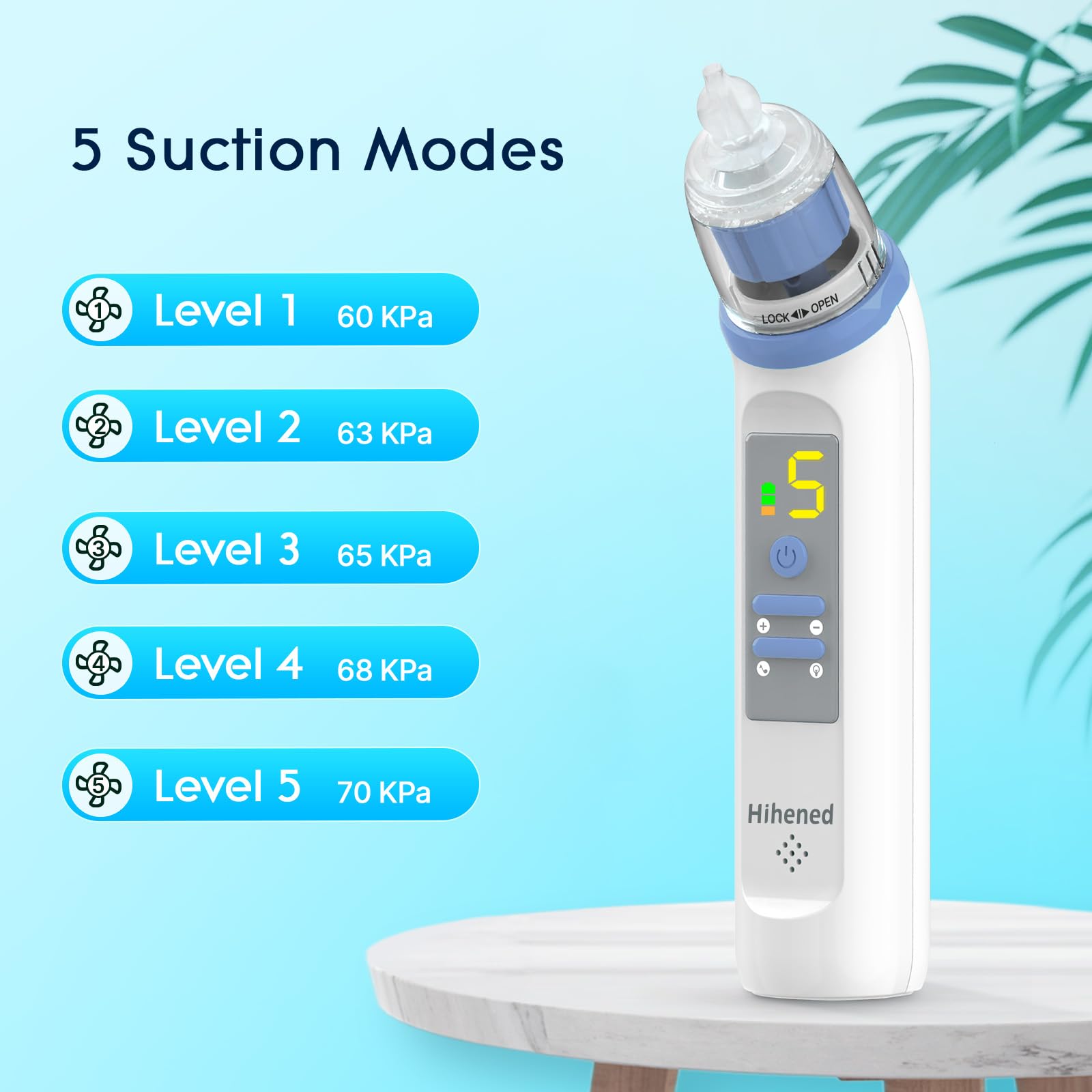Baby using Hihened aspirator for clearer breathing during sleep