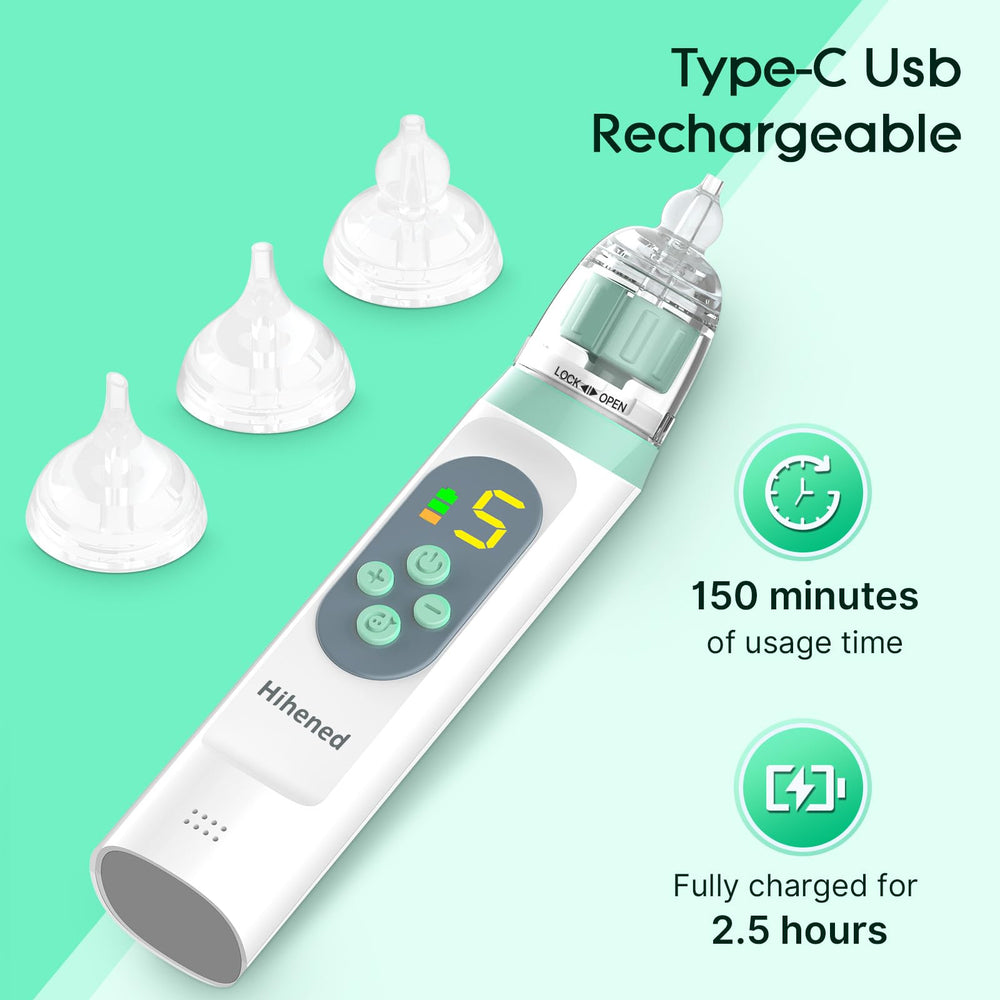 Hihened nasal aspirator with removable collection cup for quick cleaning