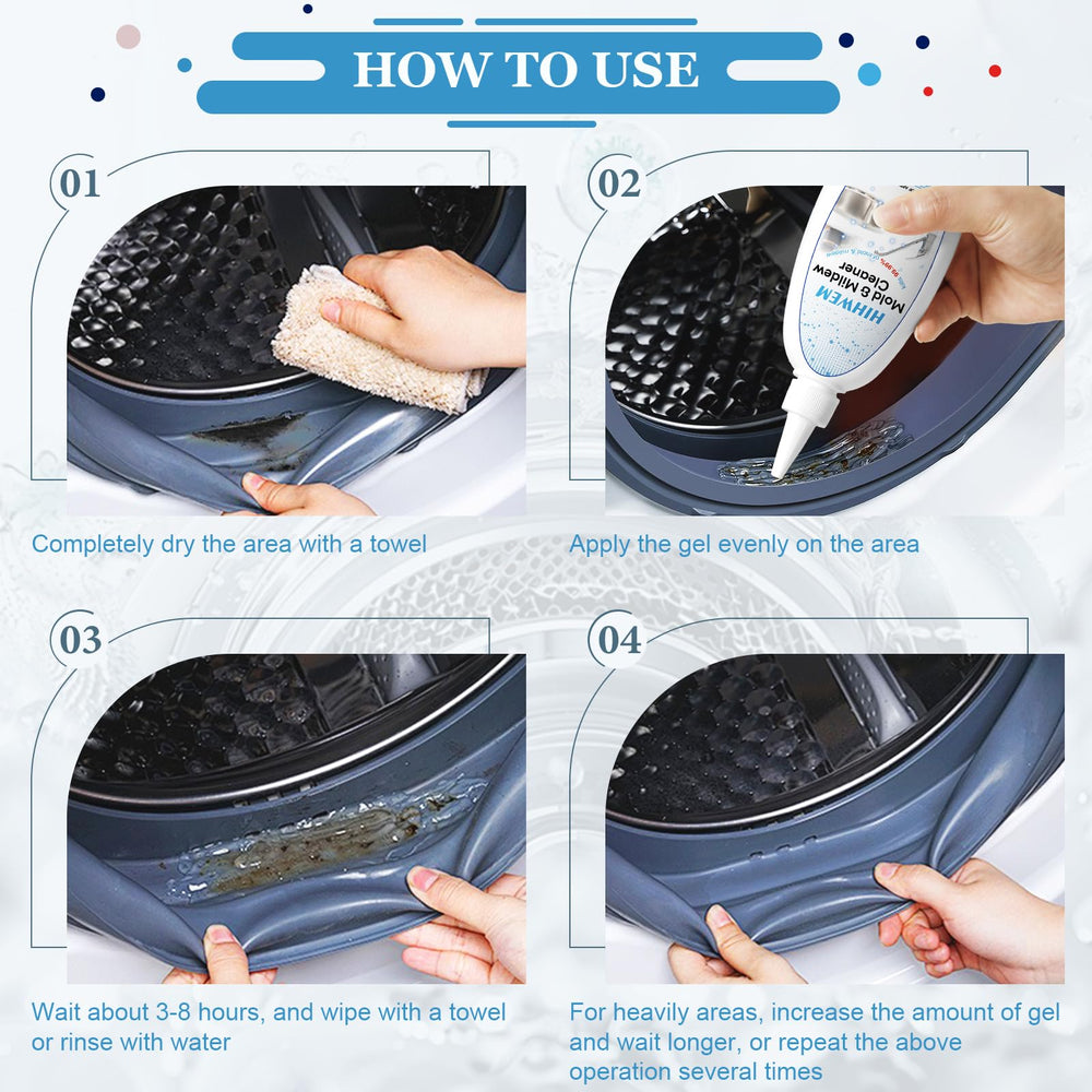 HIHWEM Mold Mildew Remover Gel on shower and tub areas reduces grime