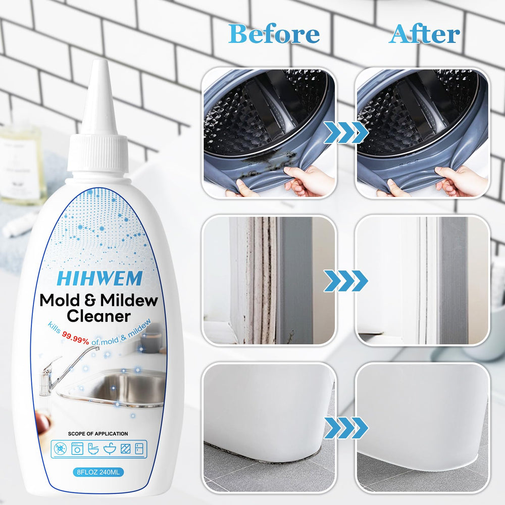 HIHWEM Mold Mildew Remover Gel targets grout and tile for cleaner kitchen and bath areas