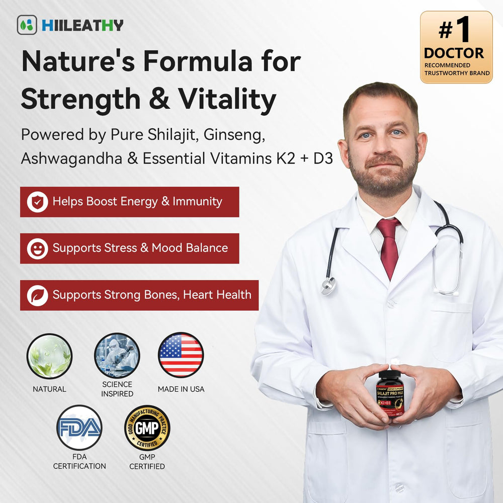 HIILEATHY Shilajit capsules close-up for daily energy and focus