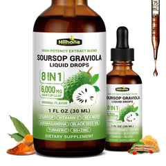 HIIHONE Graviola Soursop liquid bottle for daily immune support.